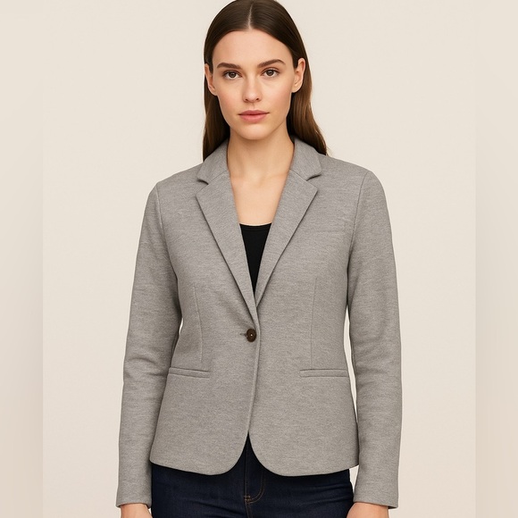 🧵 Tommy Hilfiger Women's Grey Blazer with Elbow Patches – Size 8 - Picture 1 of 13